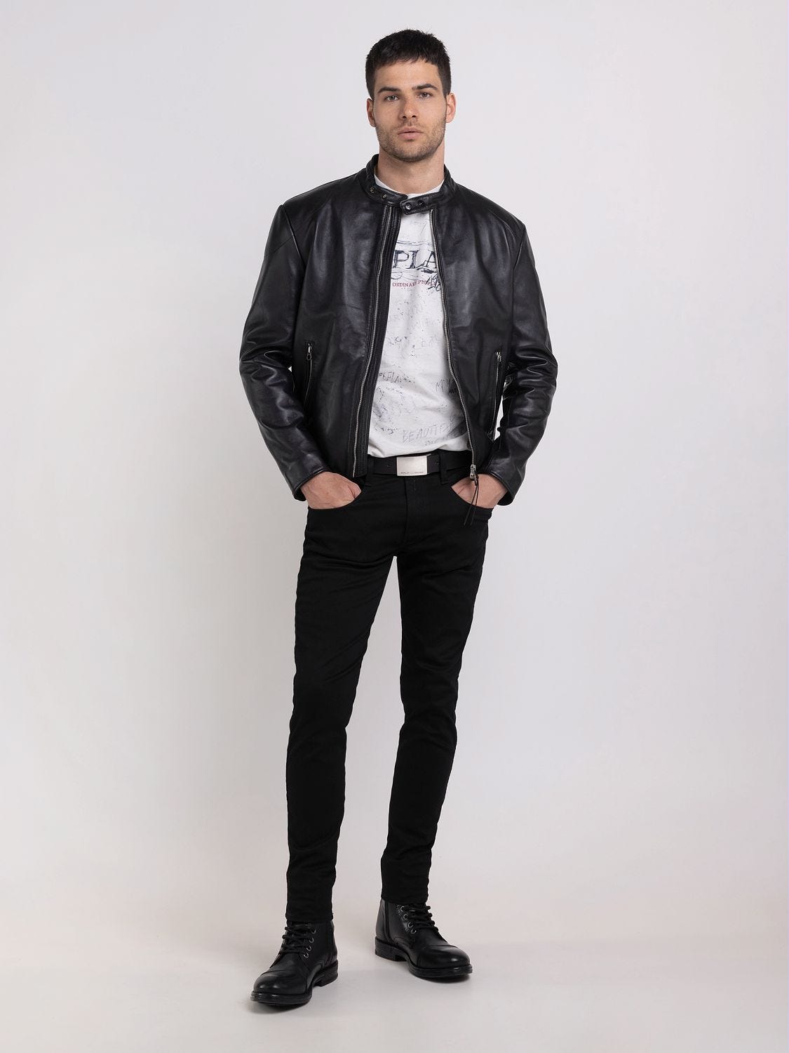 Leather jacket sale best sale mens