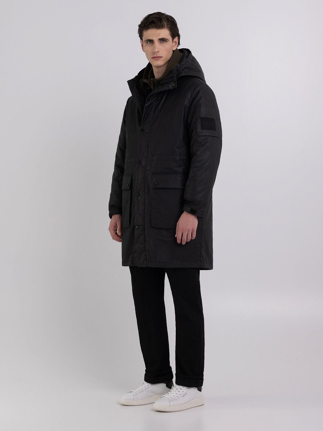Replay Sartoriale long jacket with hood