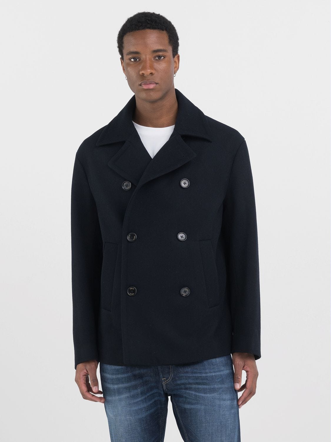 Wool double breasted jacket outlet