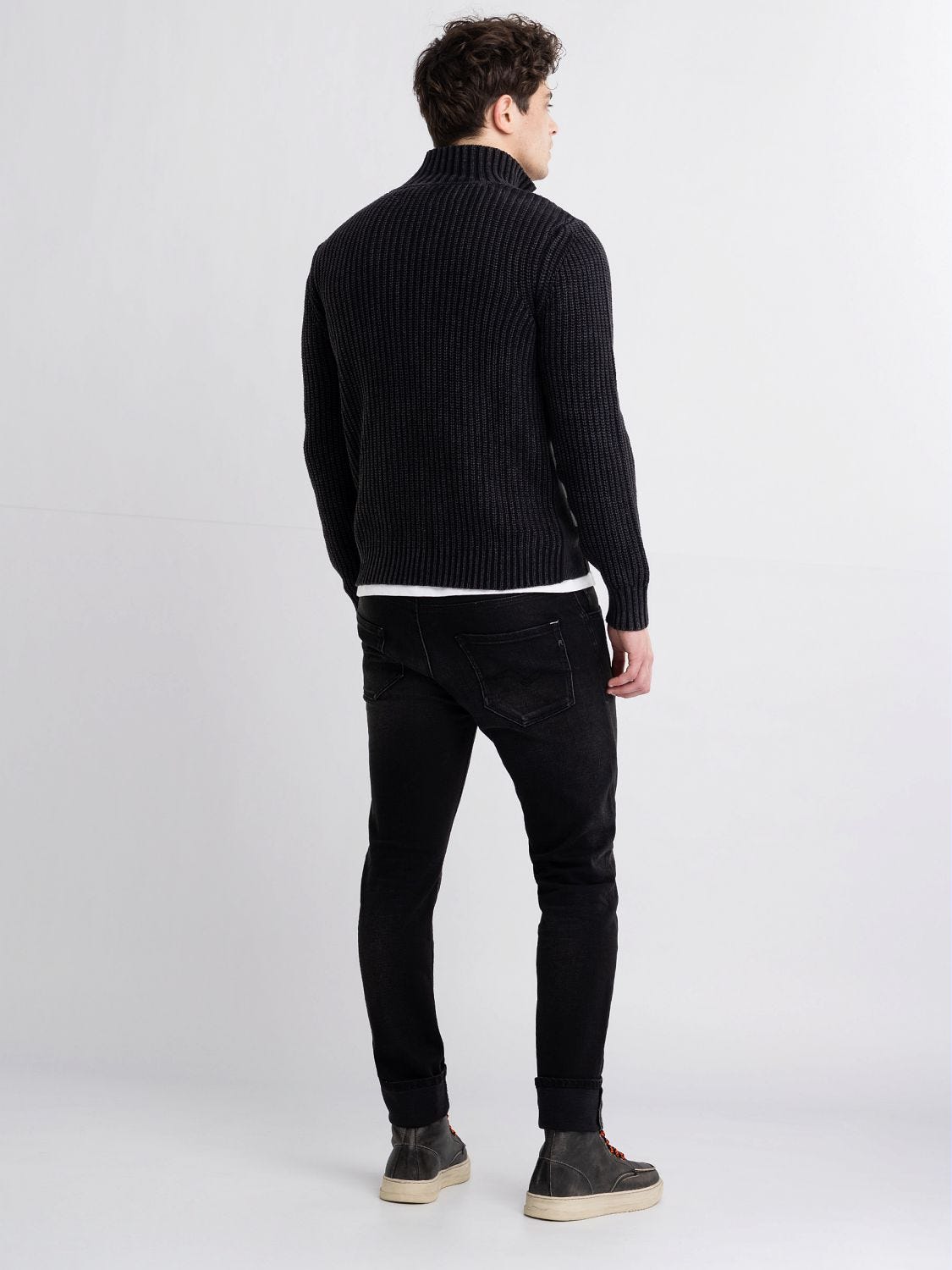 Cotton cardigan with zipper