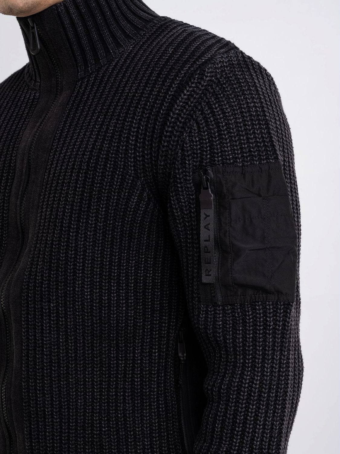 Cotton cardigan with zipper