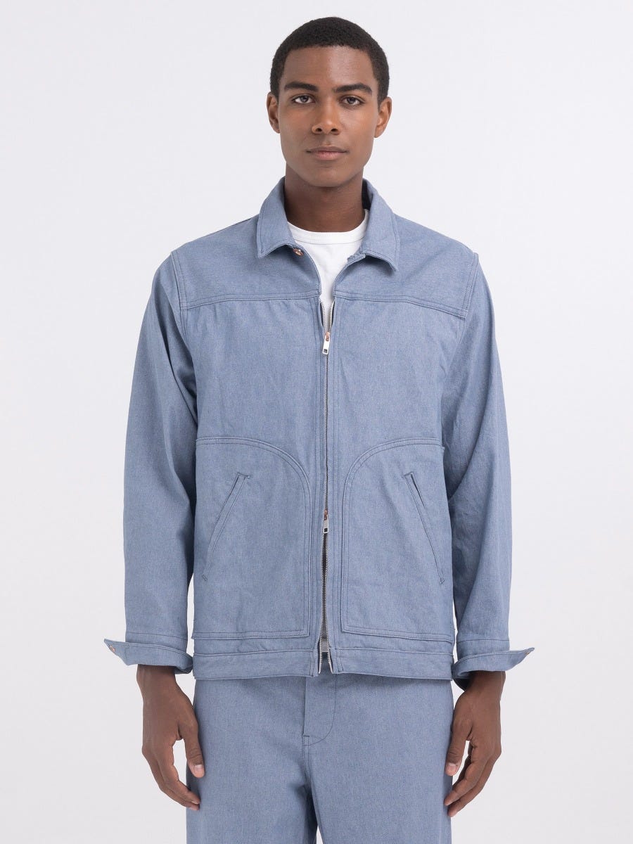 Replay Sartoriale short jacket in light blue denim