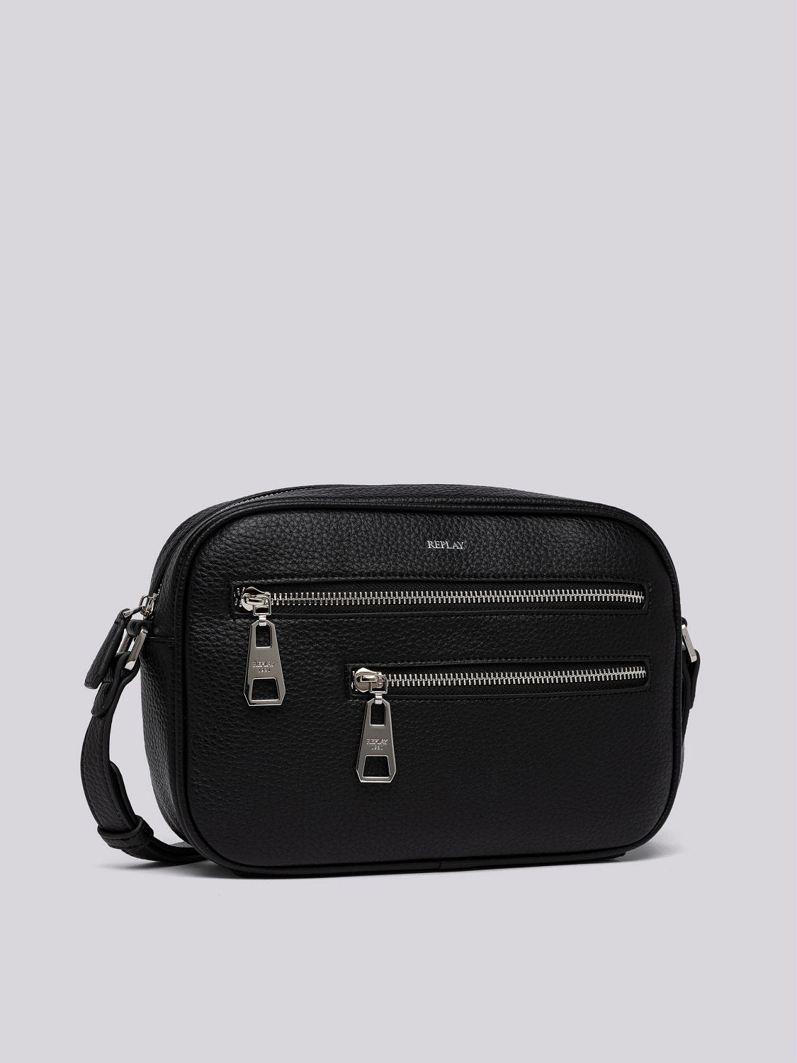 Black triple compartment cross body bag store