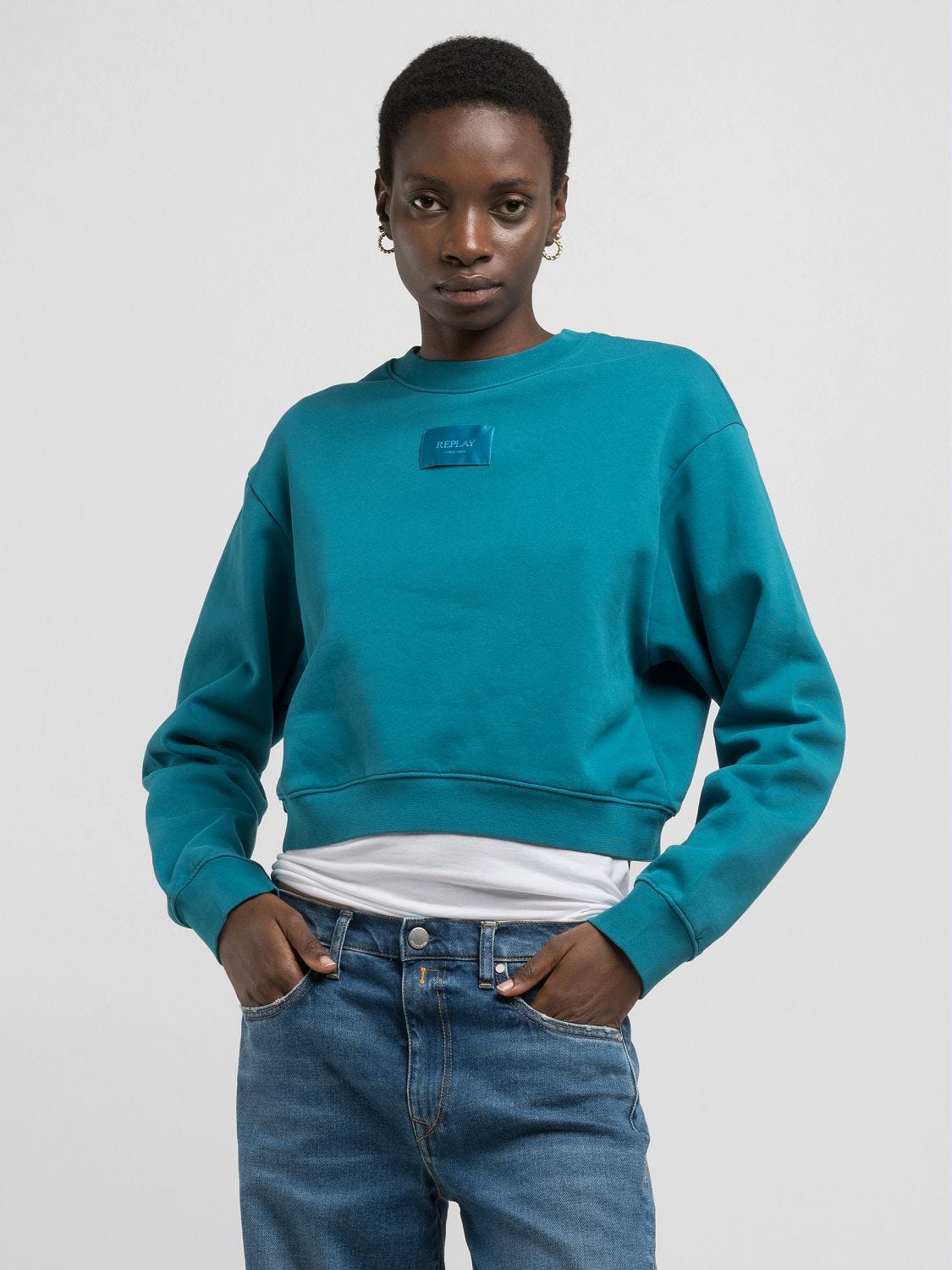 CROPPED SWEATSHIRT AUS BIO BAUMWOLLE
