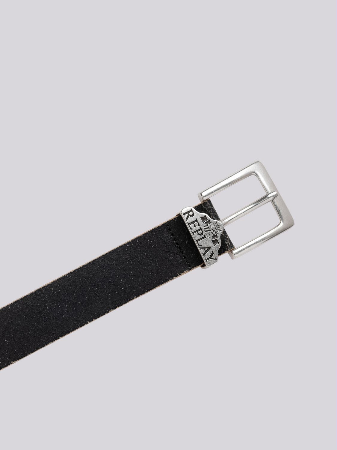 Plaque buckle 1983 check and leather belt shop