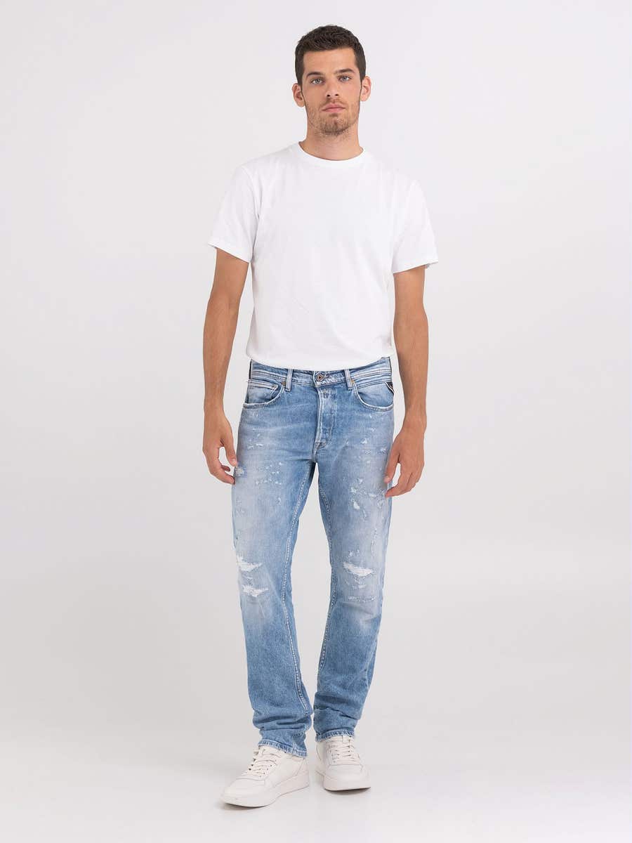 REPLAY Straight fit Grover jeans MA972Q.000.773 666 LIGHT BLUE 1
