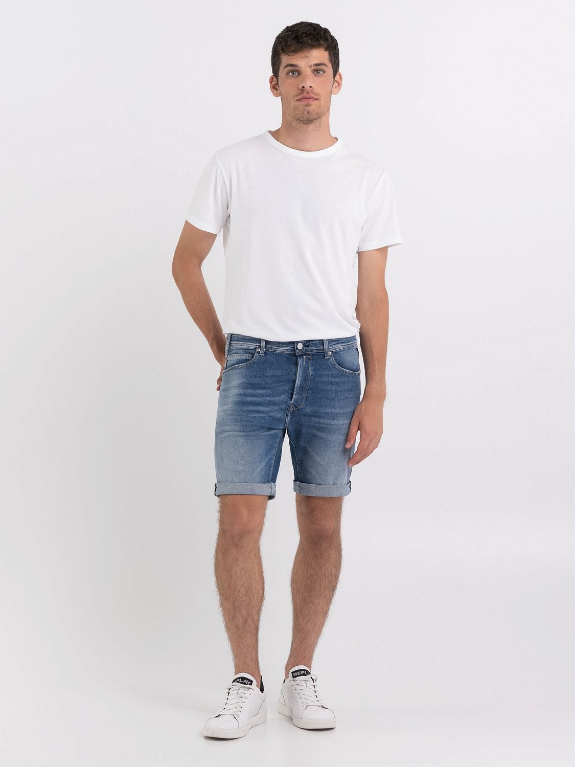 Tapered jean shorts hotsell