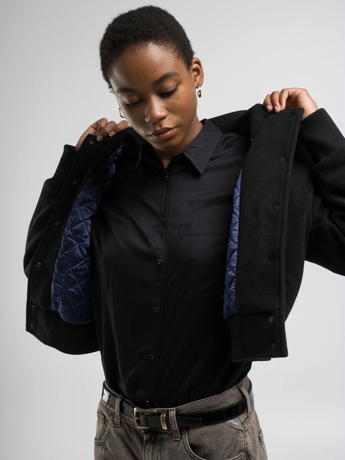 Varsity wool bomber jacket cheap