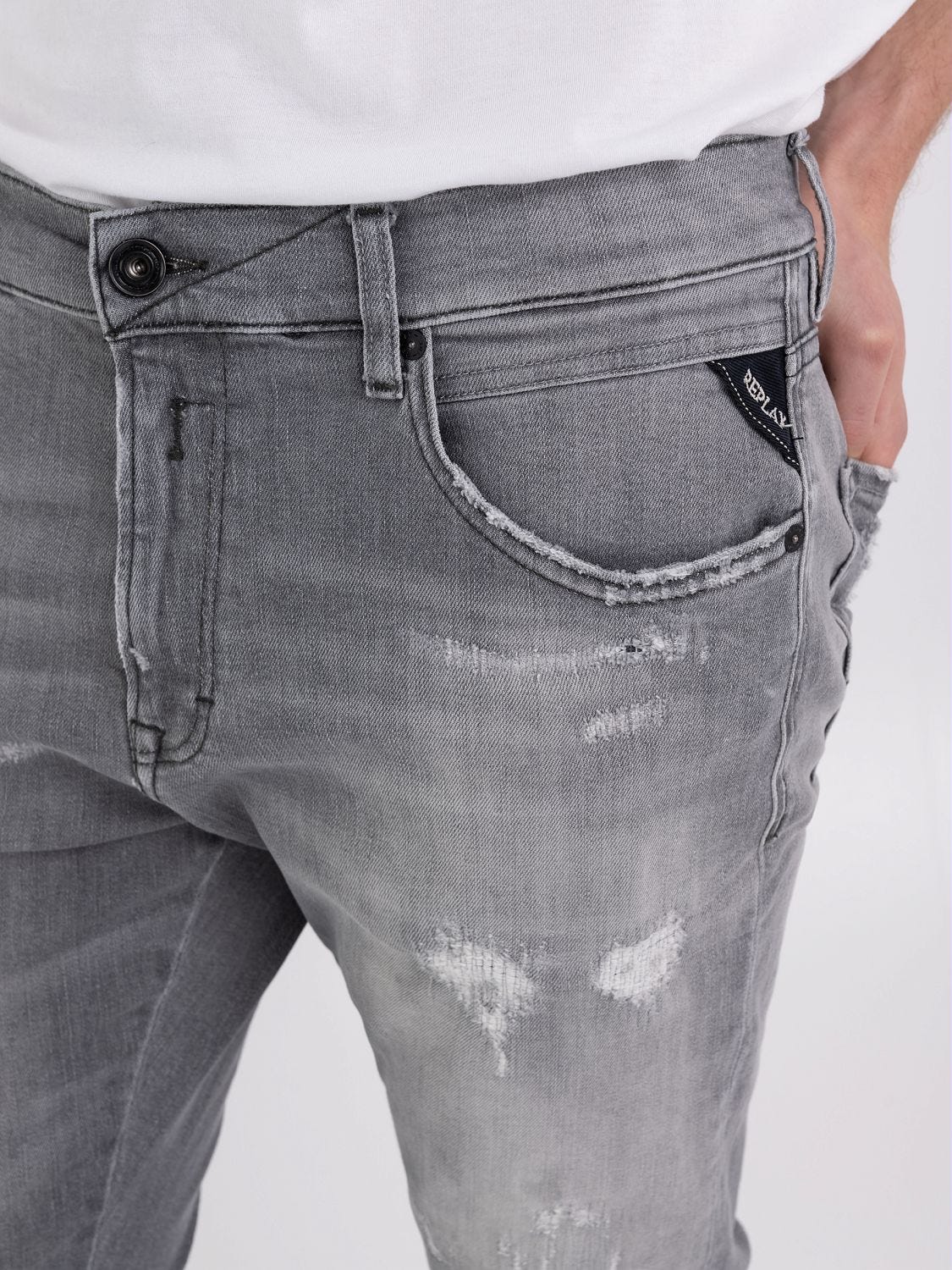 Mens grey replay best sale jeans