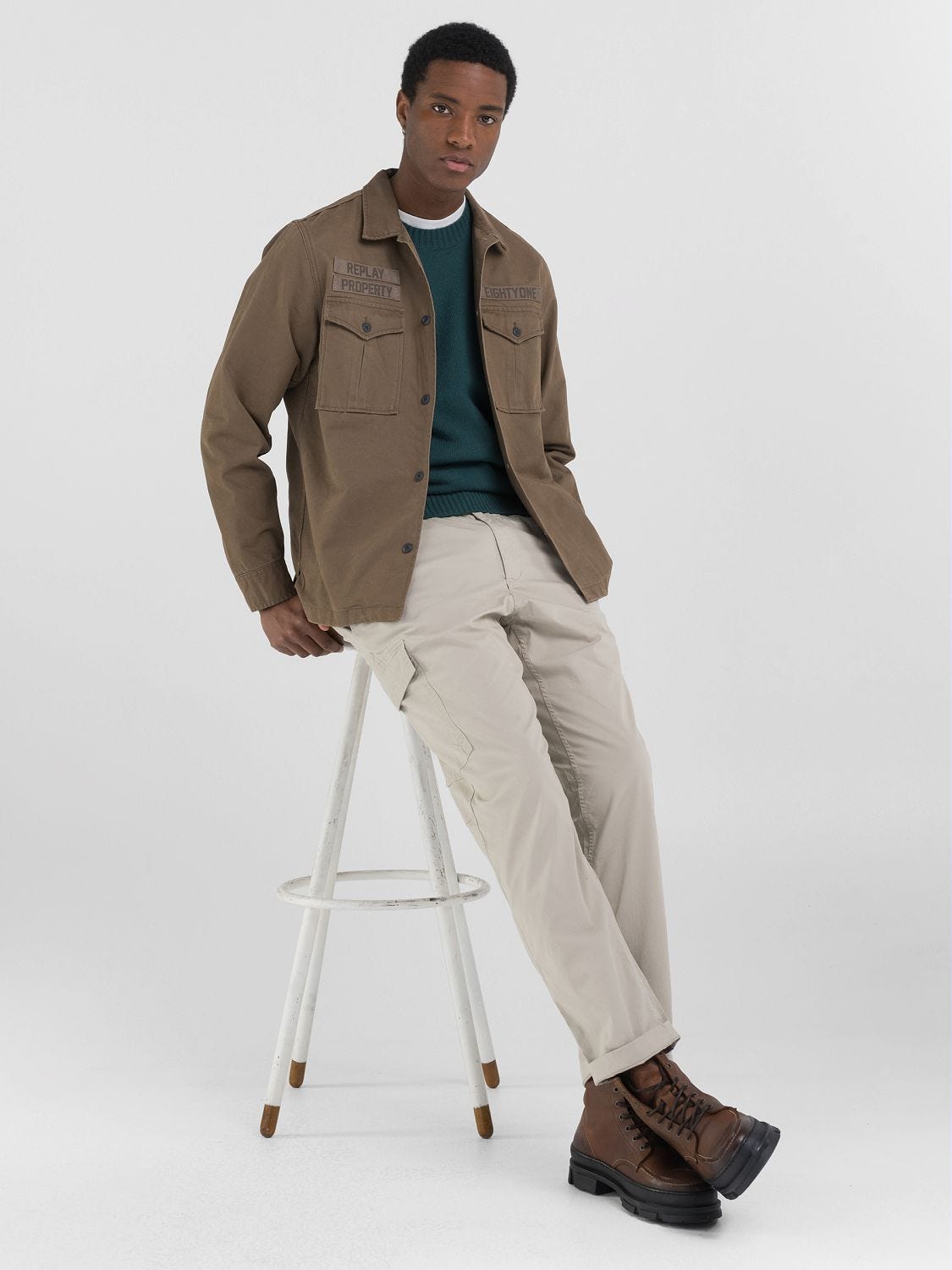 Camisa militar replay clearance