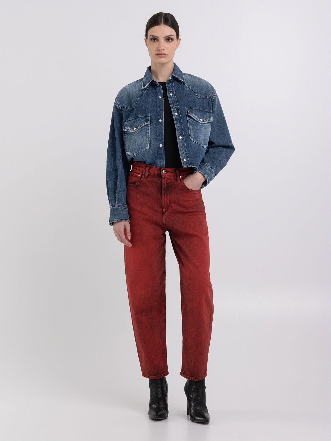 Camisa jeans replay sales