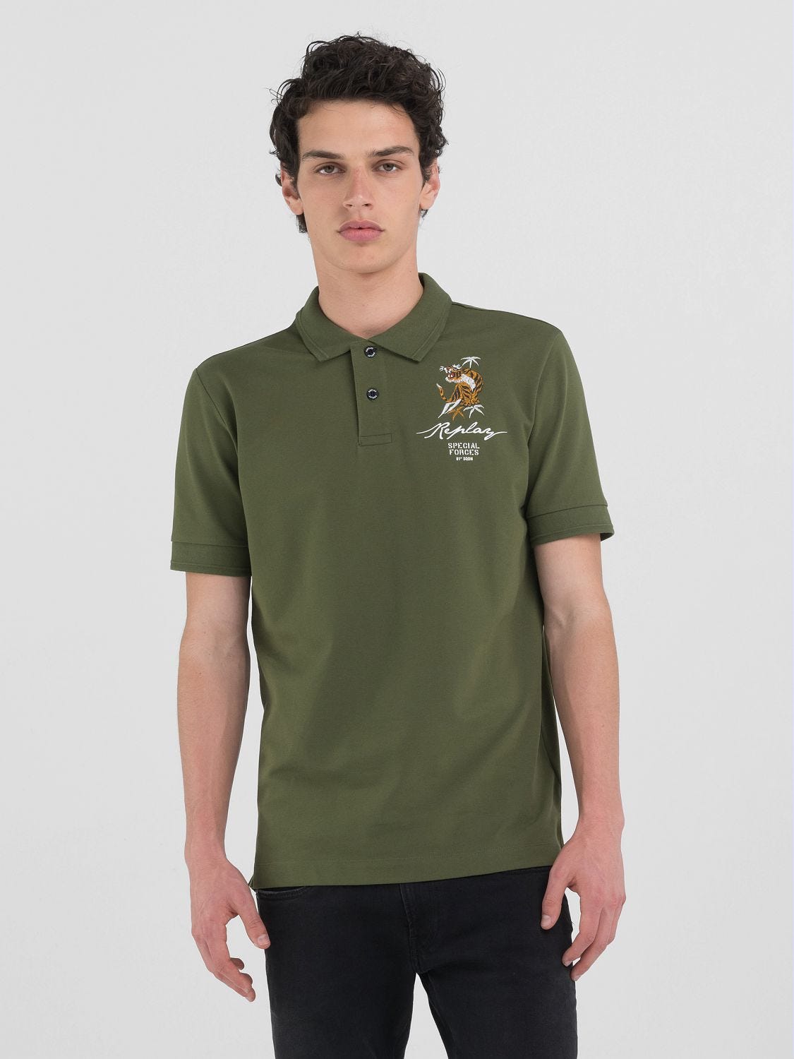 REGULAR FIT POLO SHIRT WITH TIGER GRAPHIC