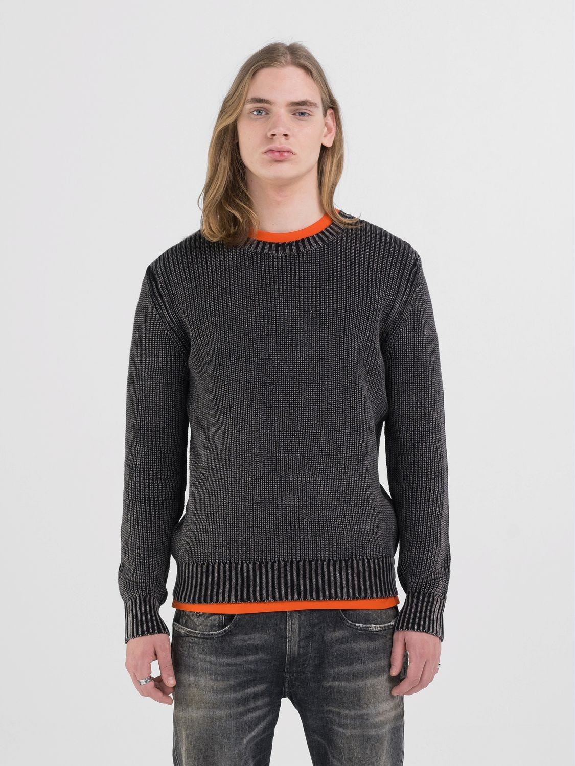 Cotton crew neck sweater deals