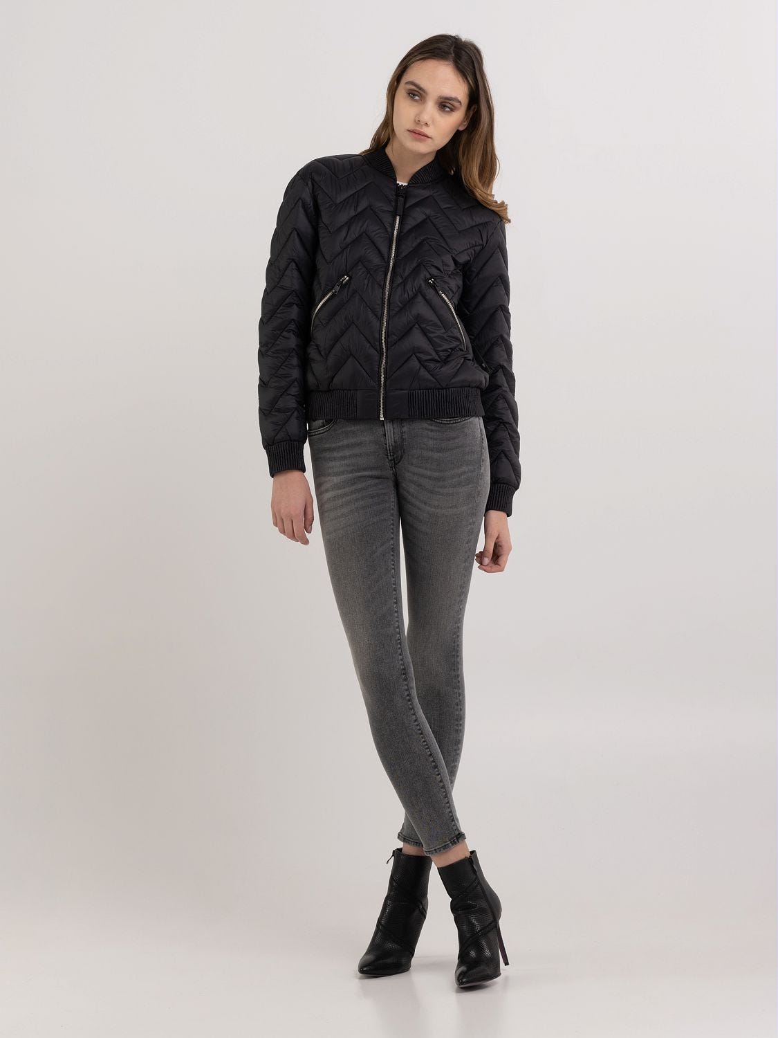 Replay leather shop jacket womens