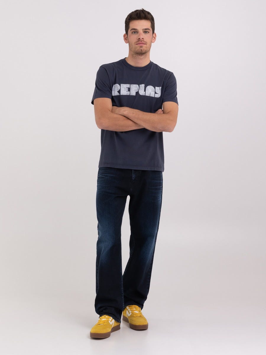 Replay blue jeans t hotsell shirt