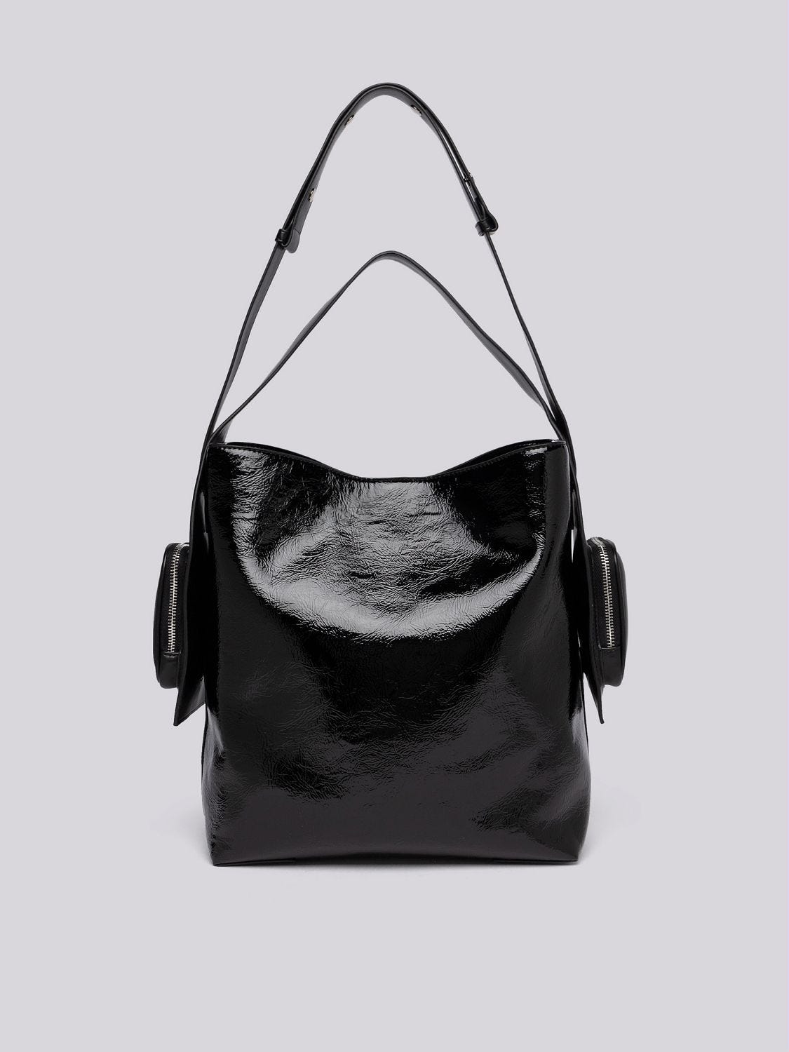 Patent pu leather top