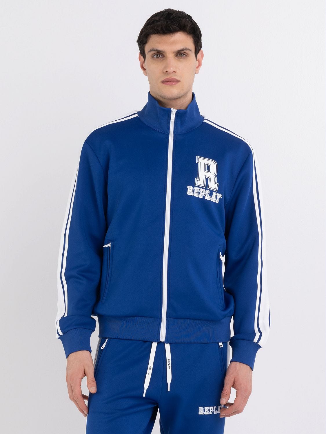 Full zipper sweatshirt with print