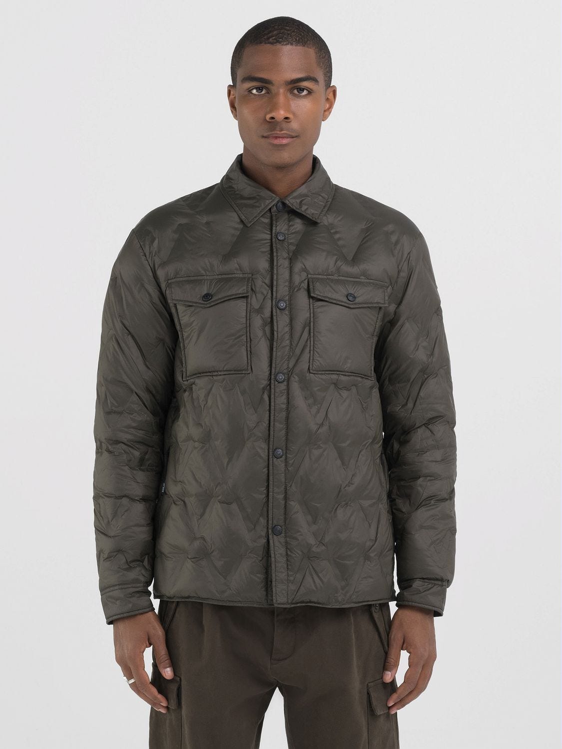 QUILTED JACKET WITH COLLAR AND POCKETS