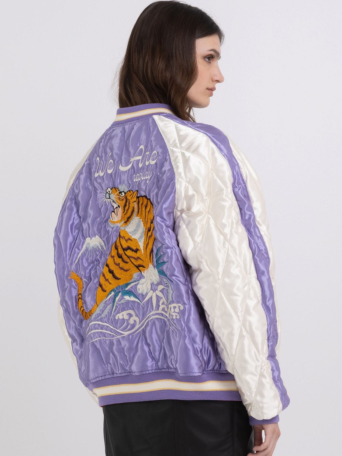We Are Replay reversible bomber jacket with embroidery