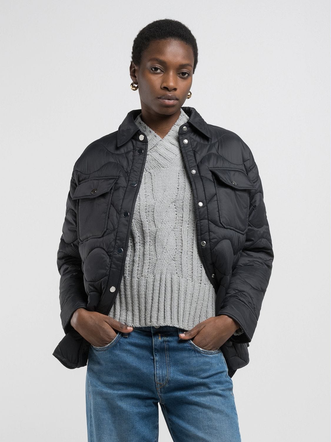 Replay quilted jacket deals
