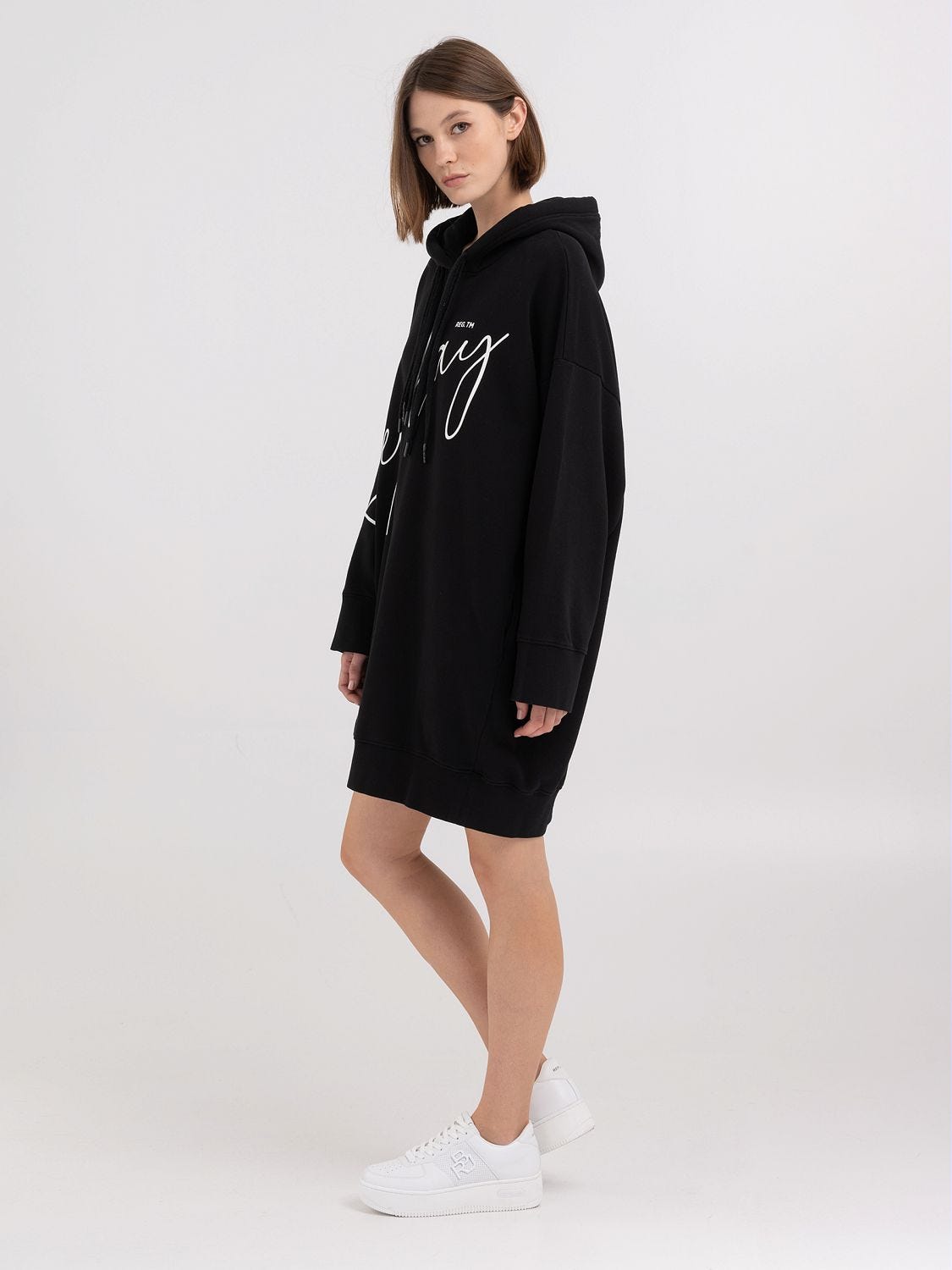 Hooded maxi sweatshirt dress 2025