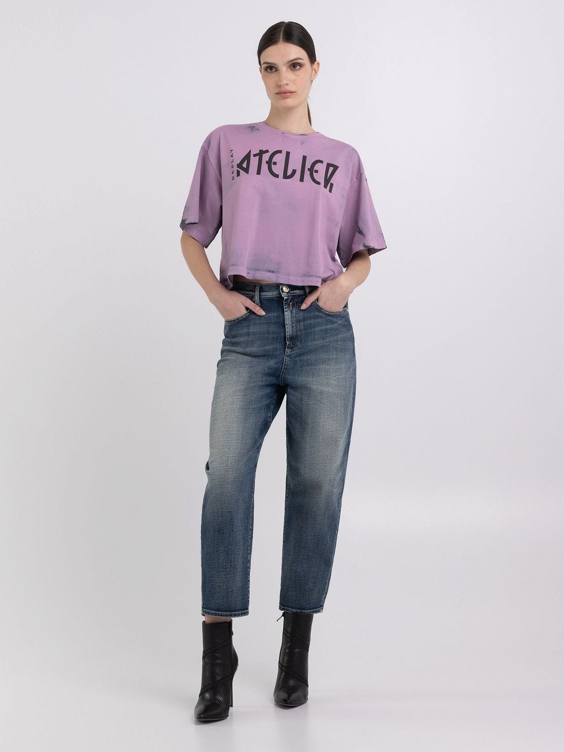 Replay cropped best sale jeans