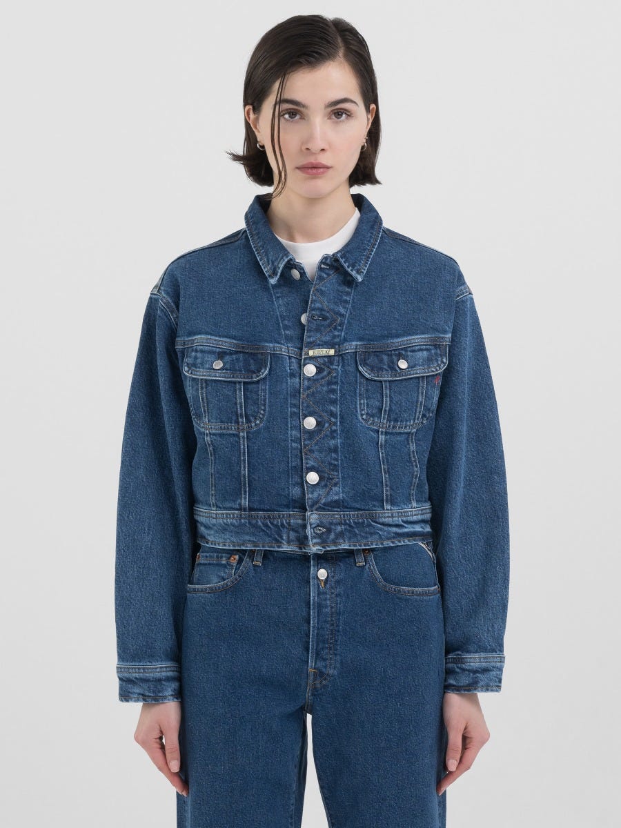 Relaxed fit jacket in dark denim
