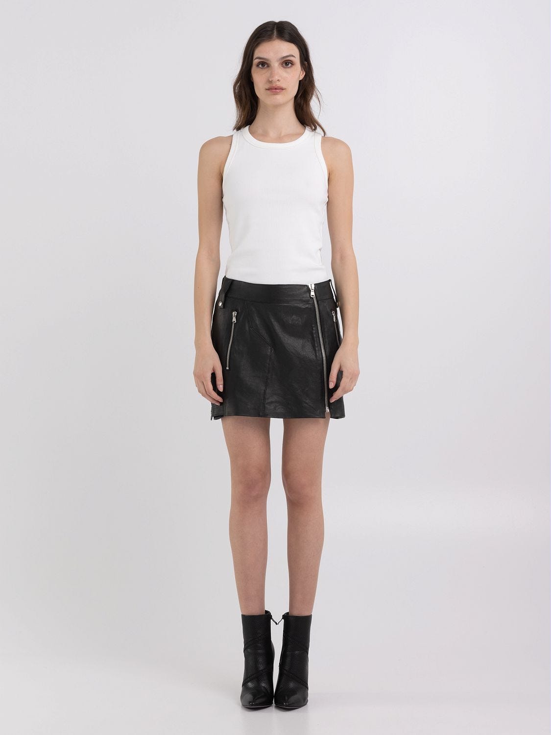 Jupe croute de sales cuir