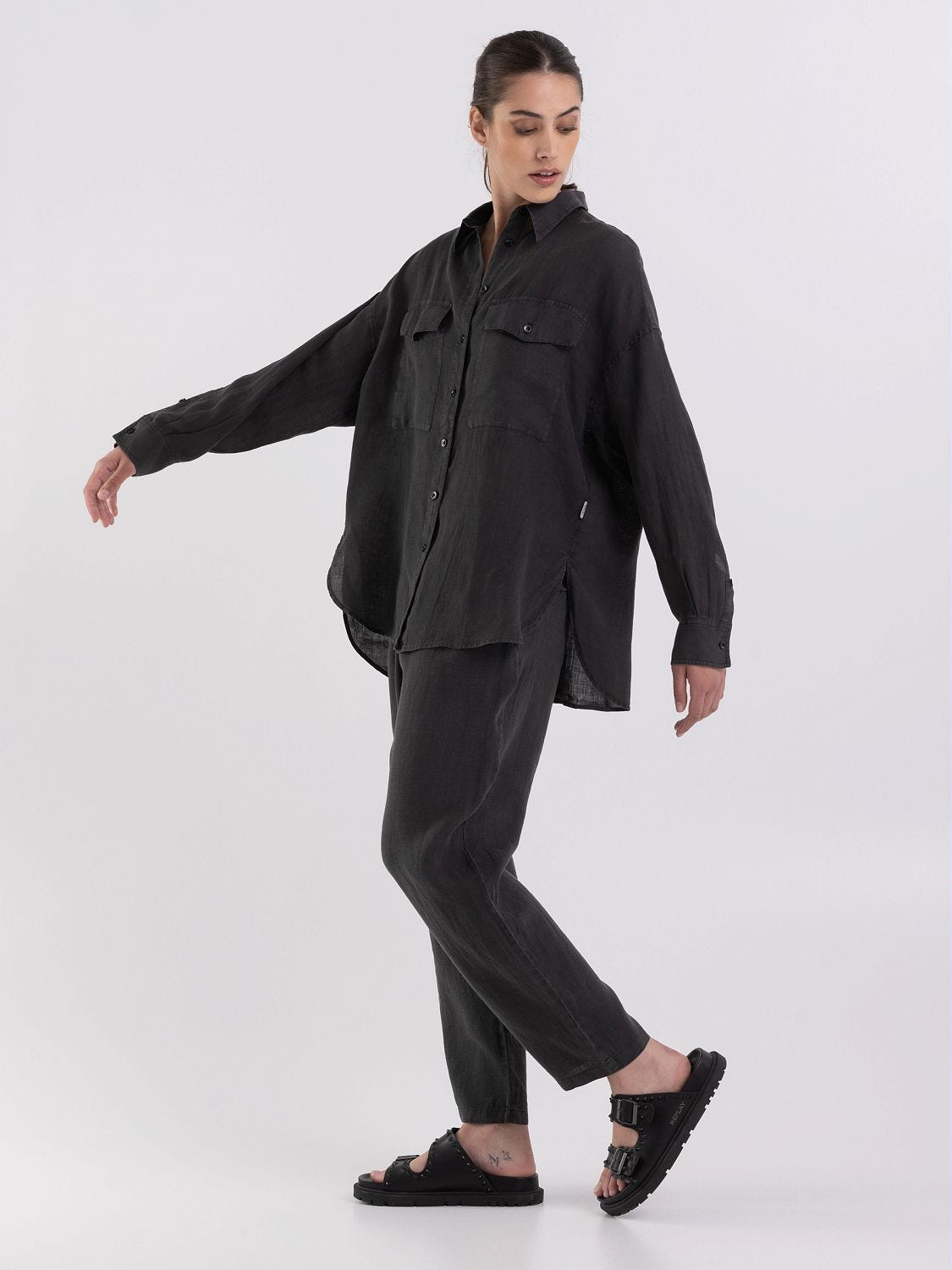 Chemise longue en lin on sale