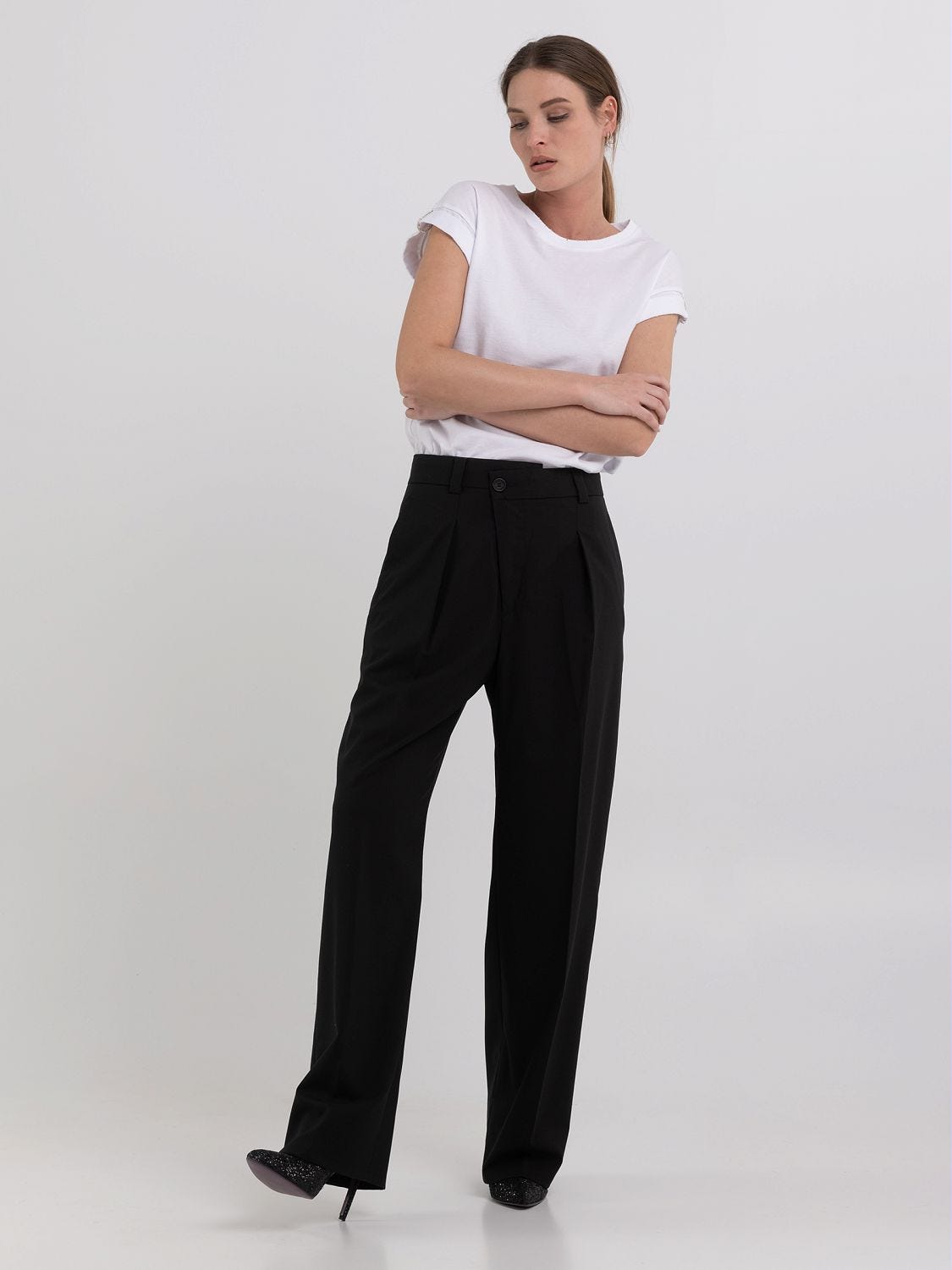 Pantalon top taille droite
