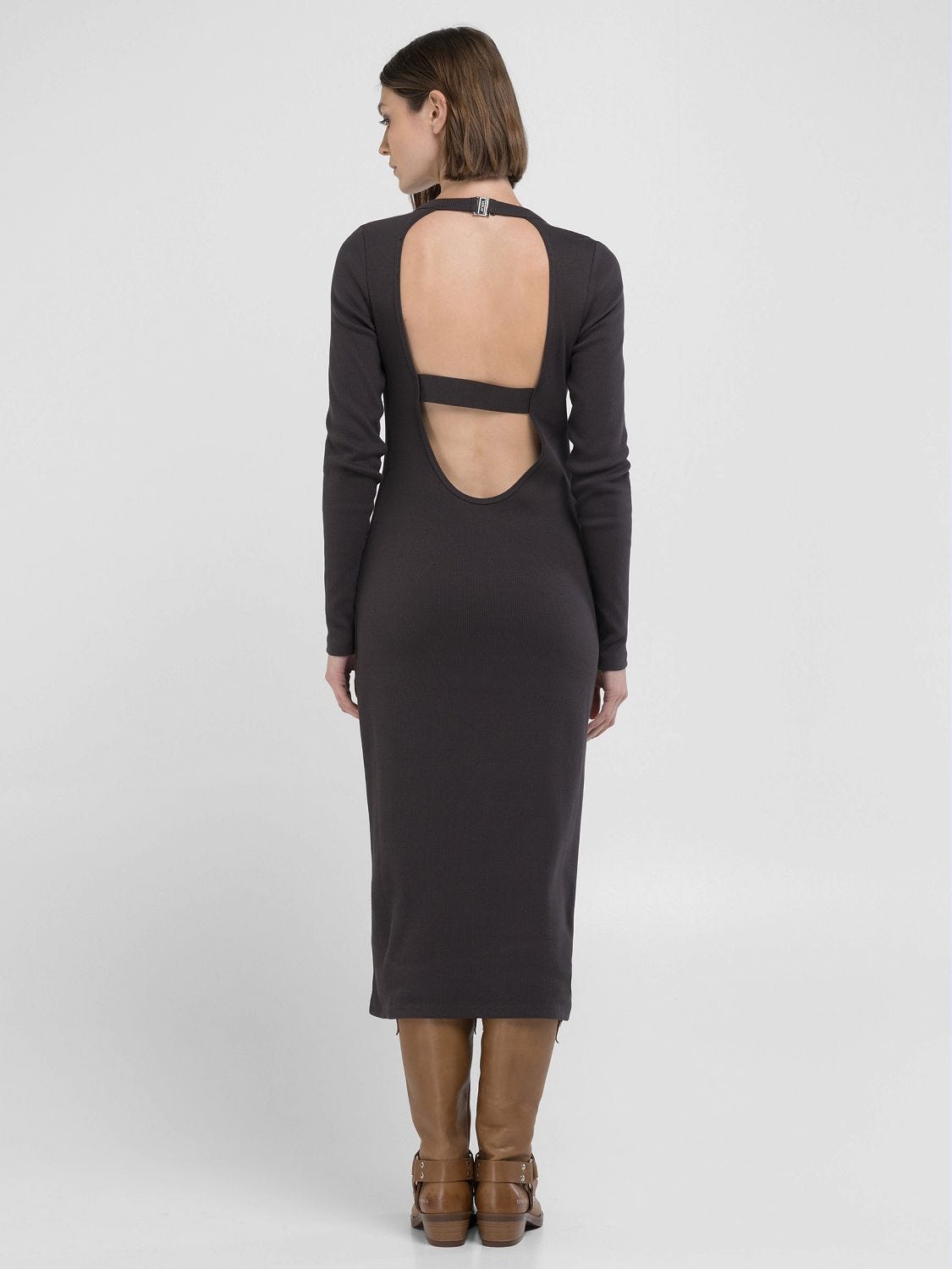 ROBE MIDI COUPE SLIM A FINES COTES
