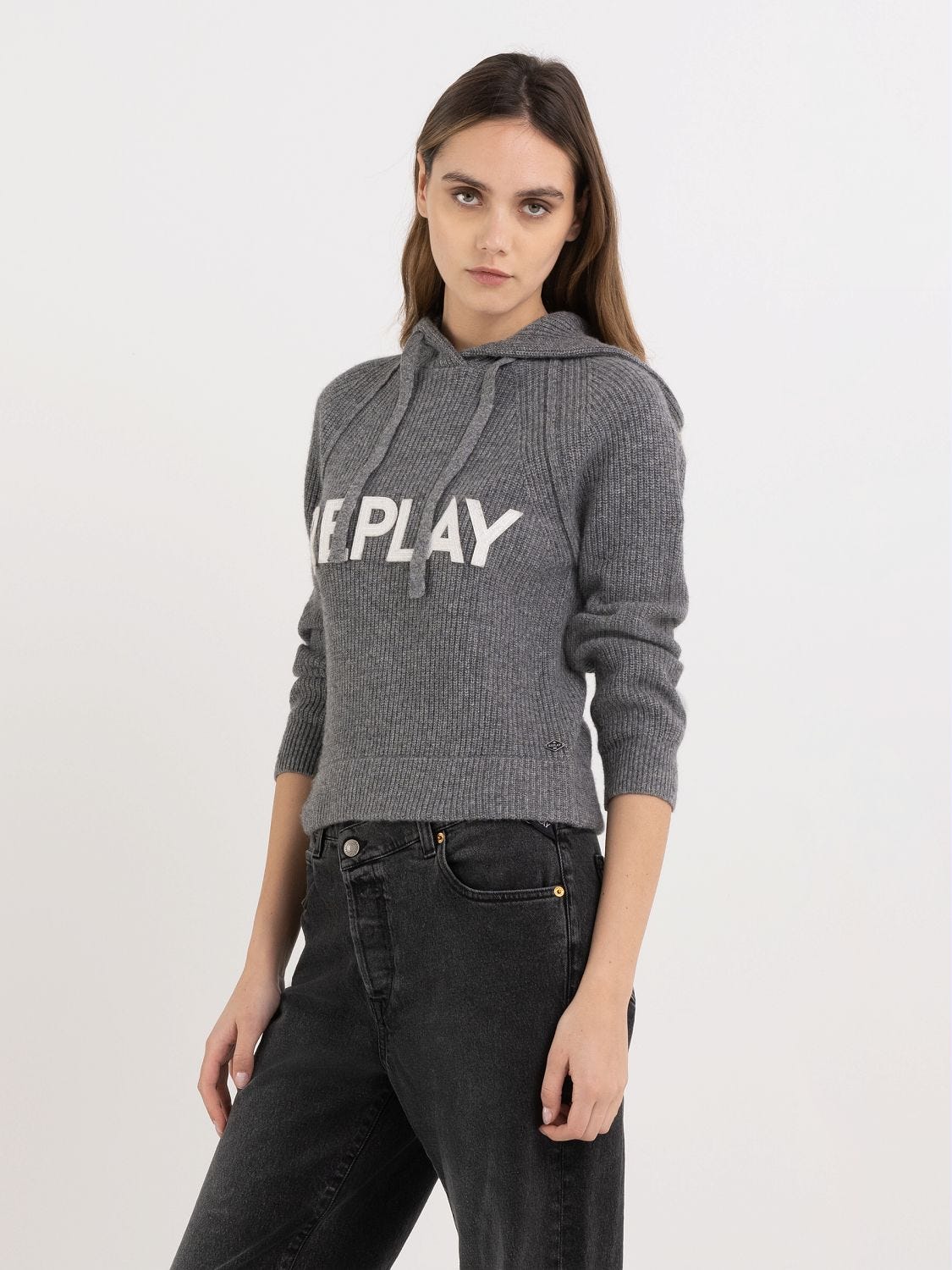 HOODED SWEATER WITH LETTERING