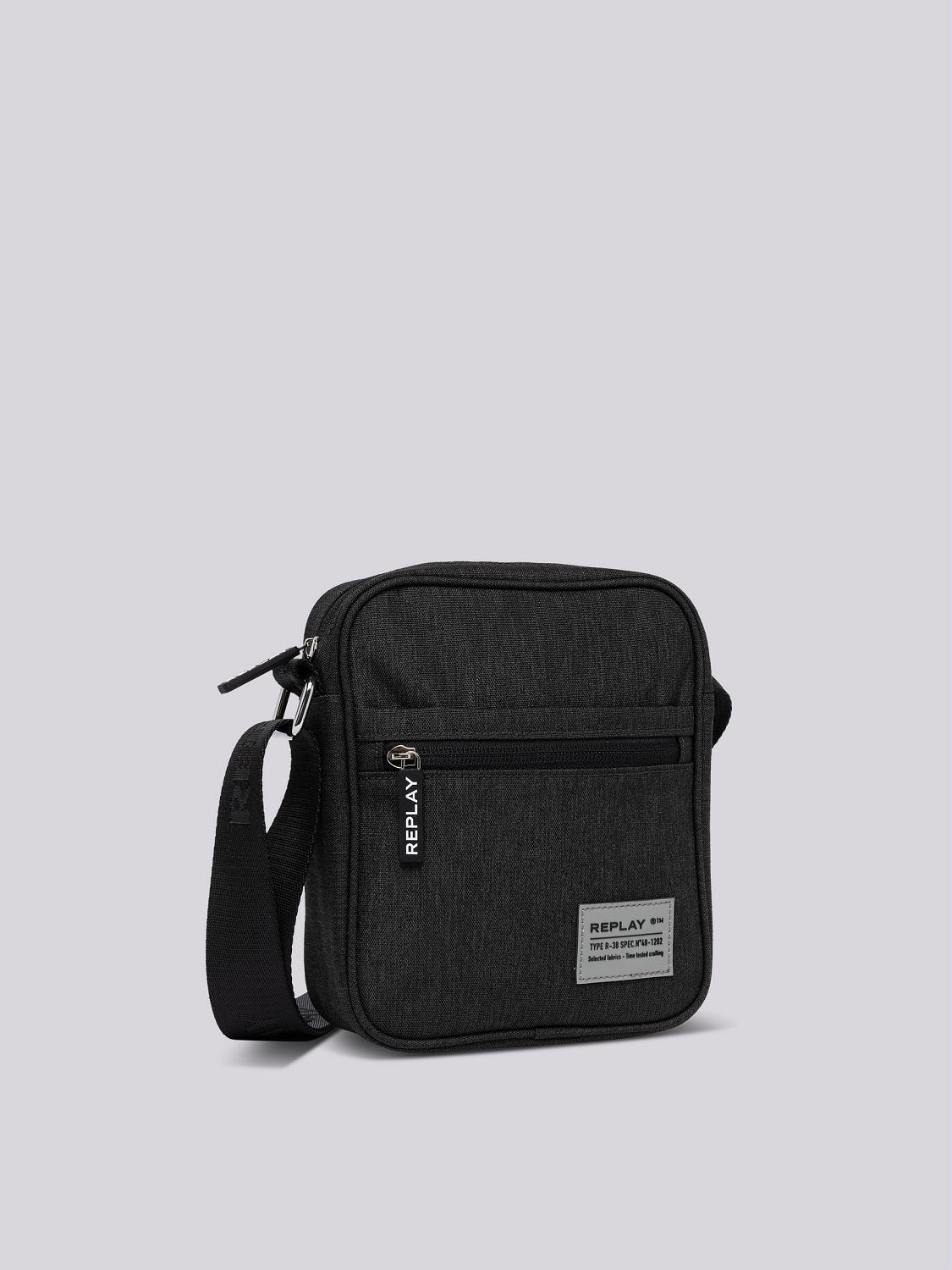 Micro bag in melange oxford fabric