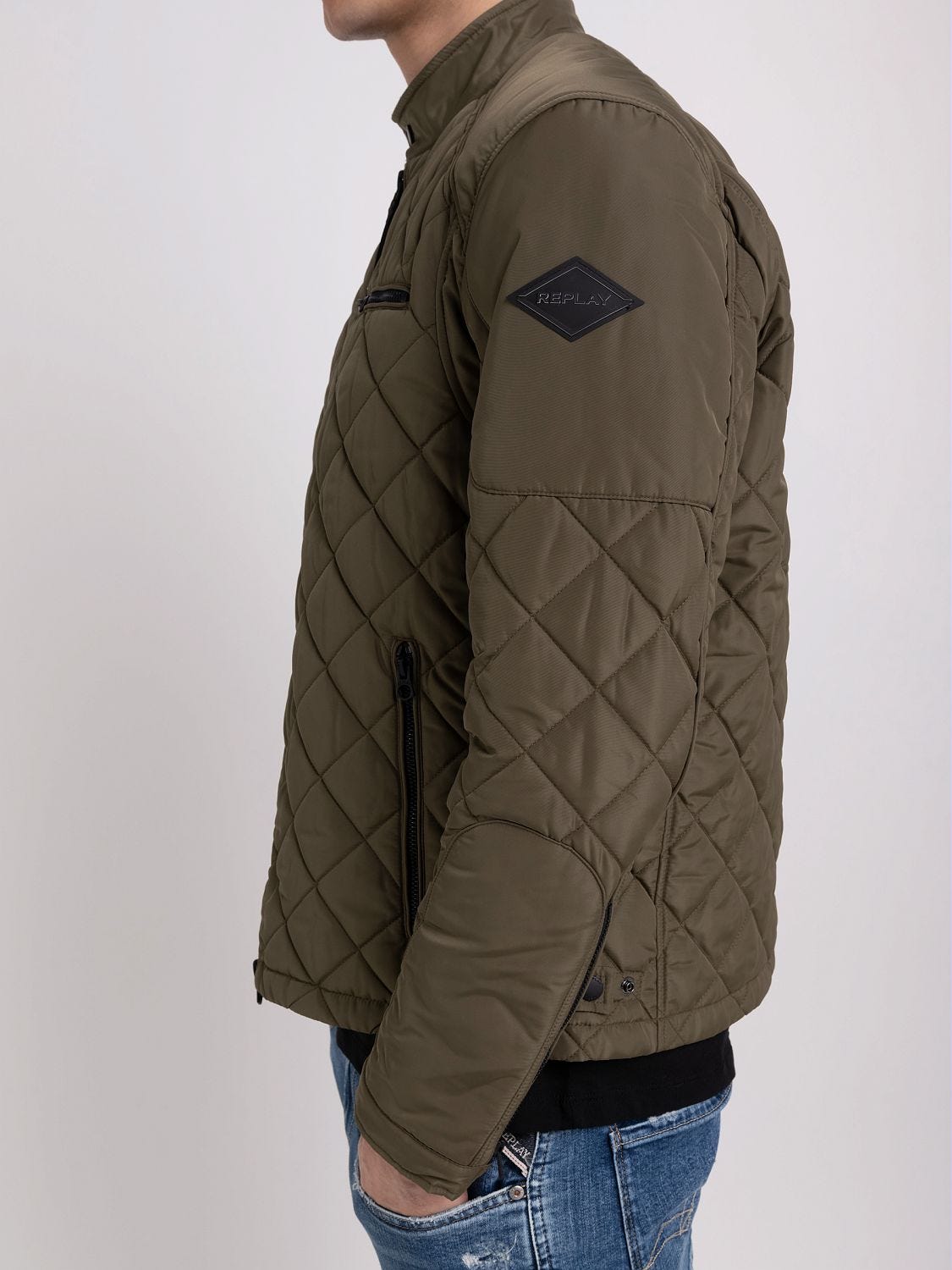 Replay diamond quilted best sale jacket