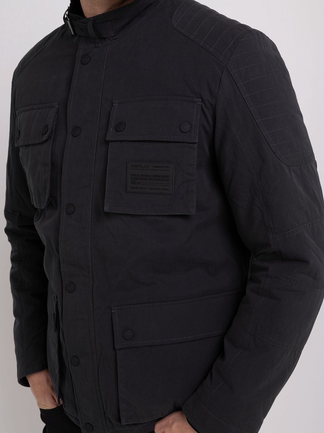 Rotor leather top 4 pocket jacket