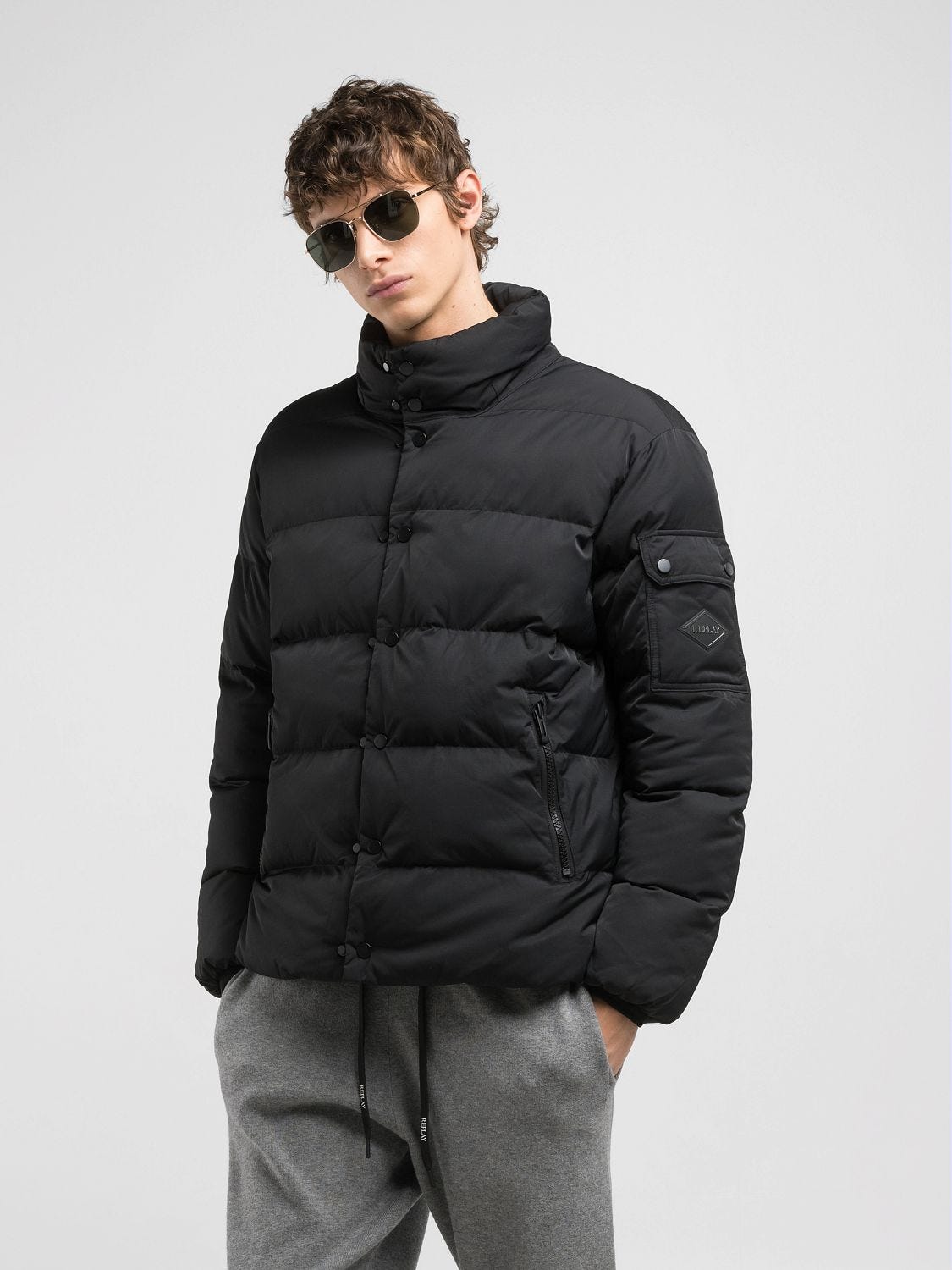 Replay diamond quilted jacket sale