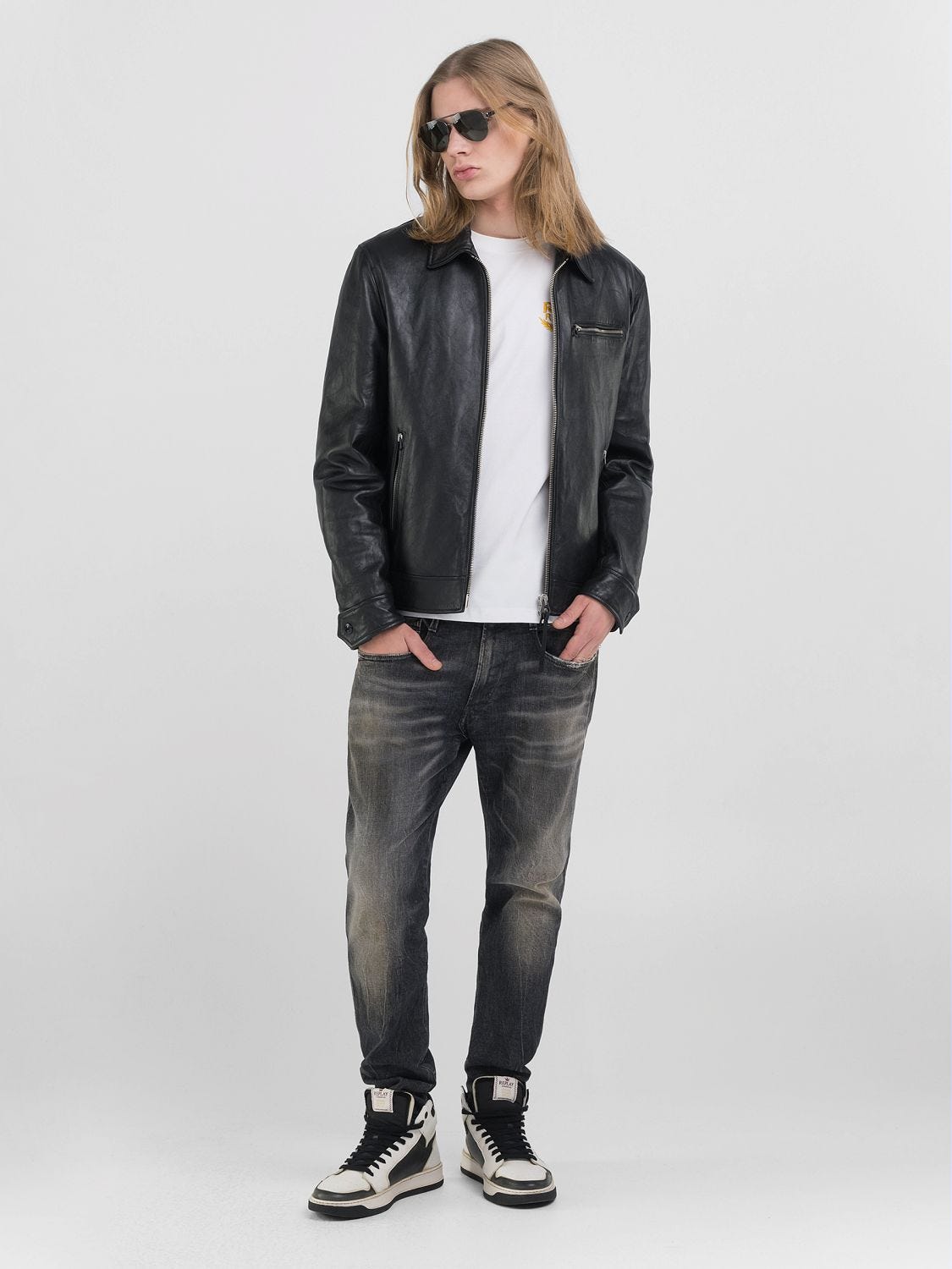 Replay leather jacket womens new arrivals