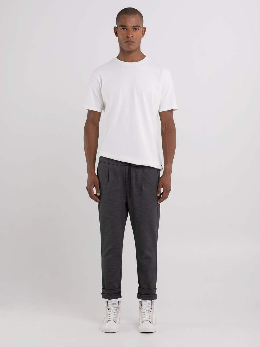 REPLAY Replay Sartoriale slim fit chino trousers in jersey M9883A.000.52495 GREY MELANGE 1