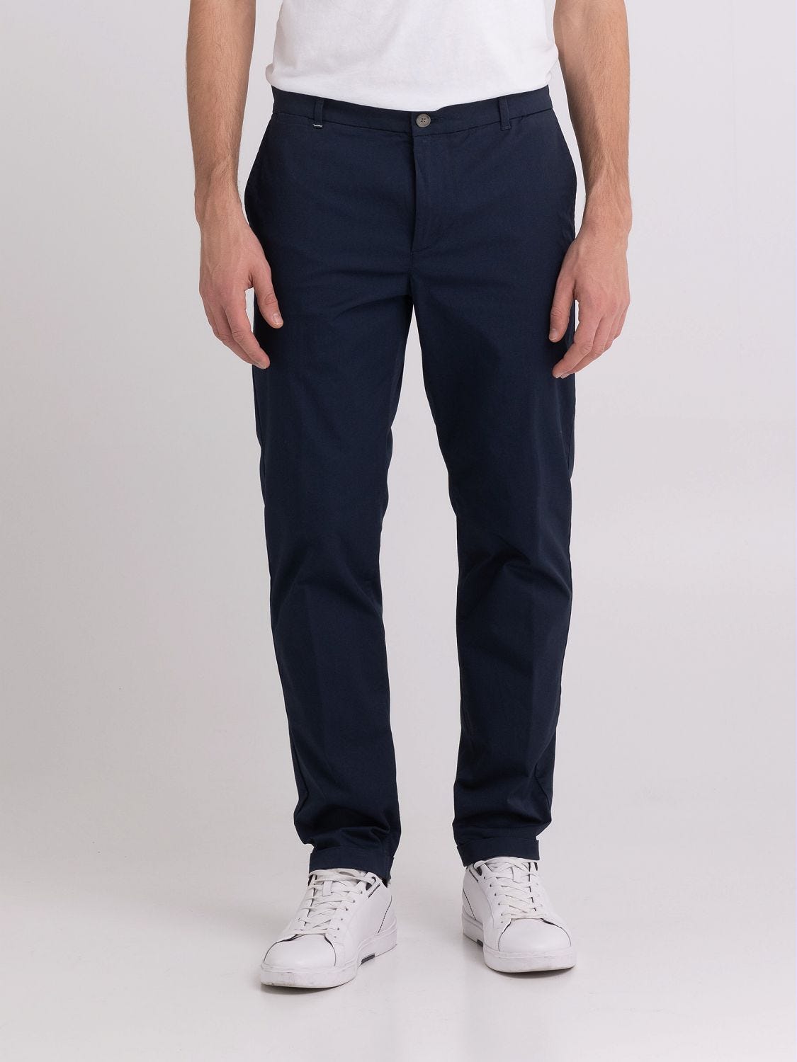 Slim fit chino trousers in stretch gabardine
