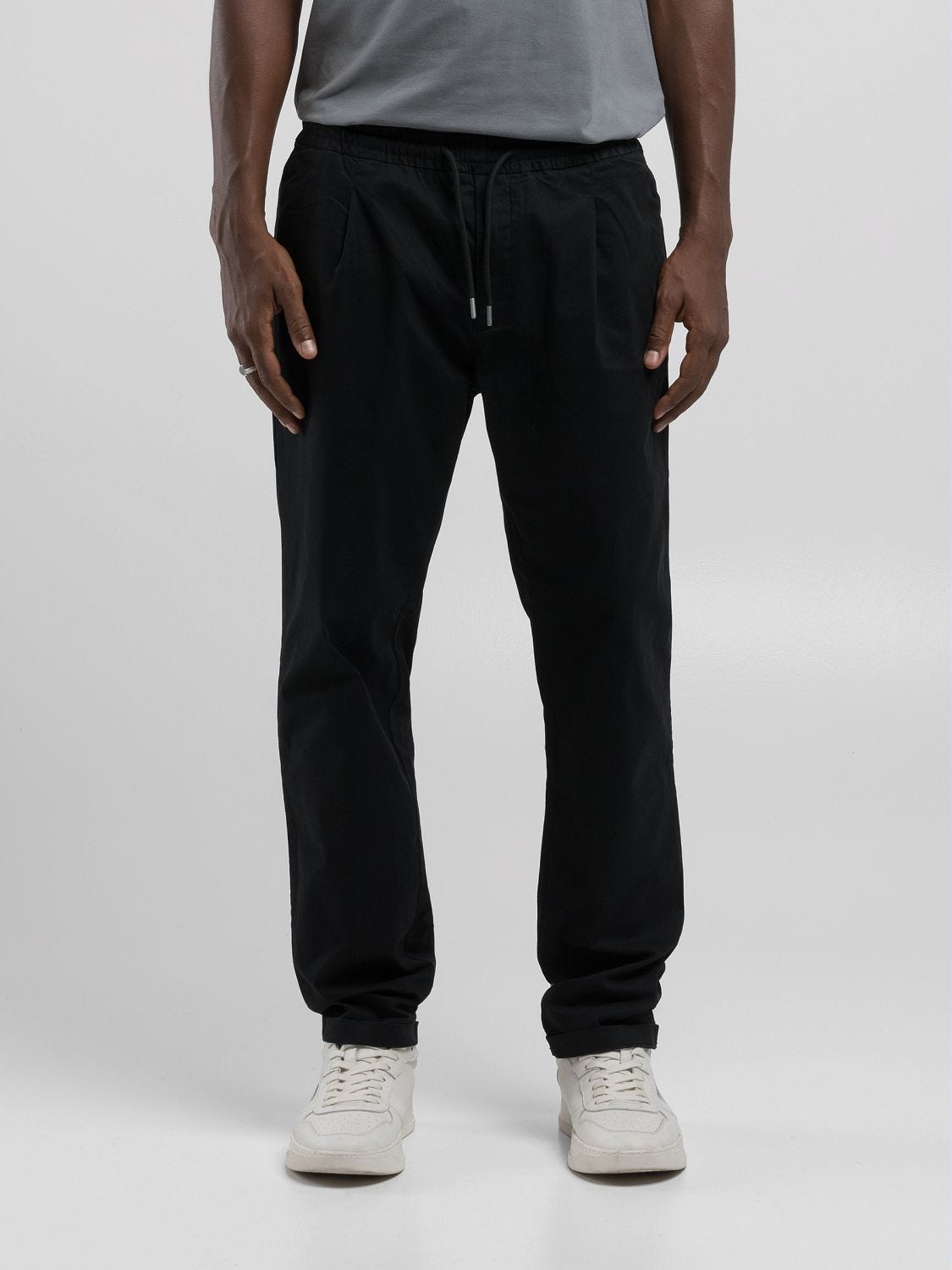 STRETCH COTTON TWILL TROUSERS