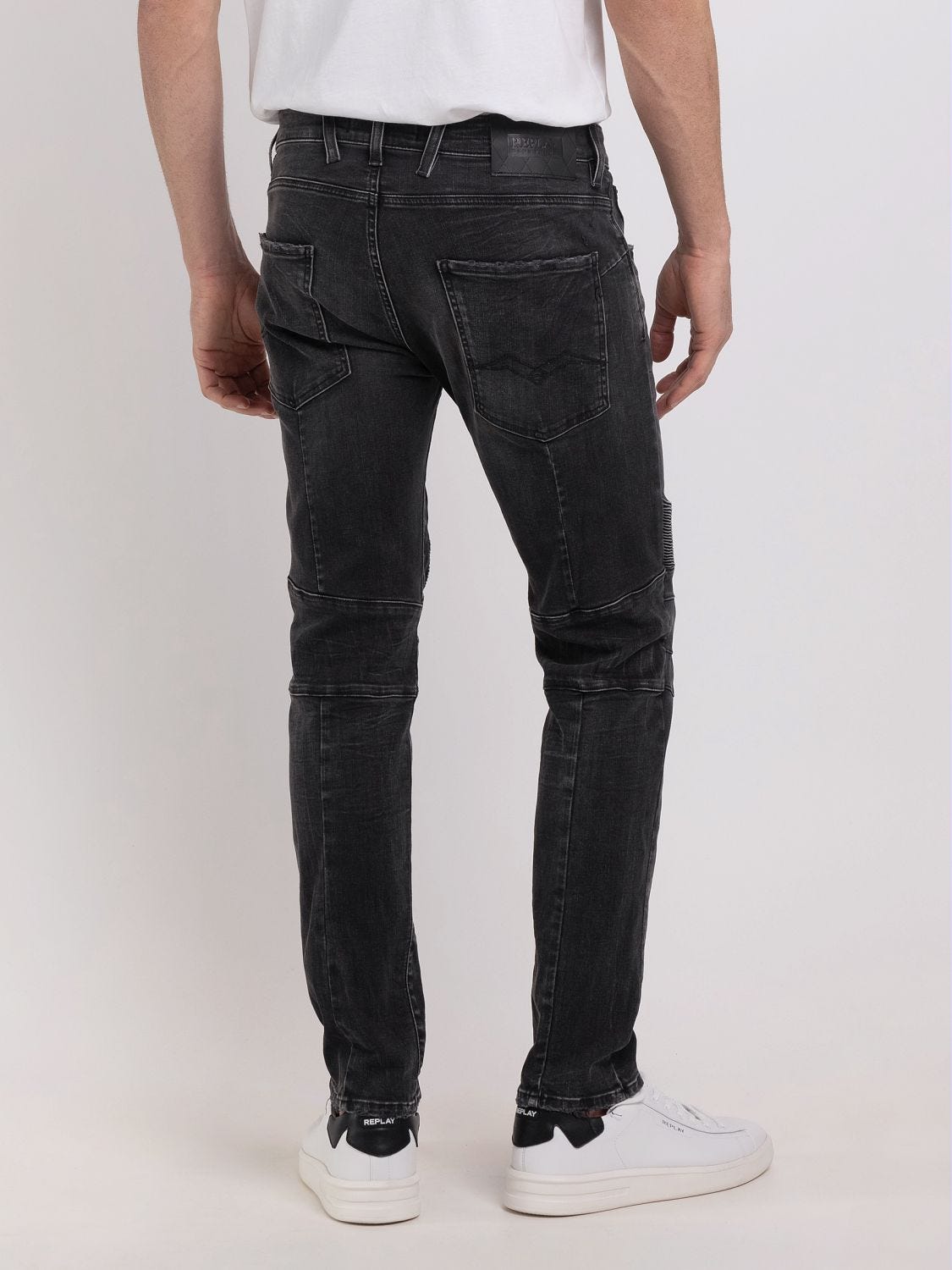 Drop crotch cheap tapered jeans