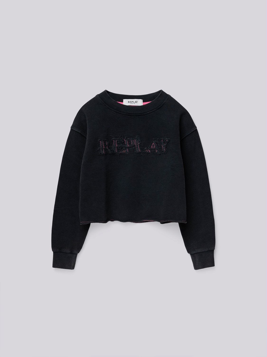 Black crop sweatshirt best sale