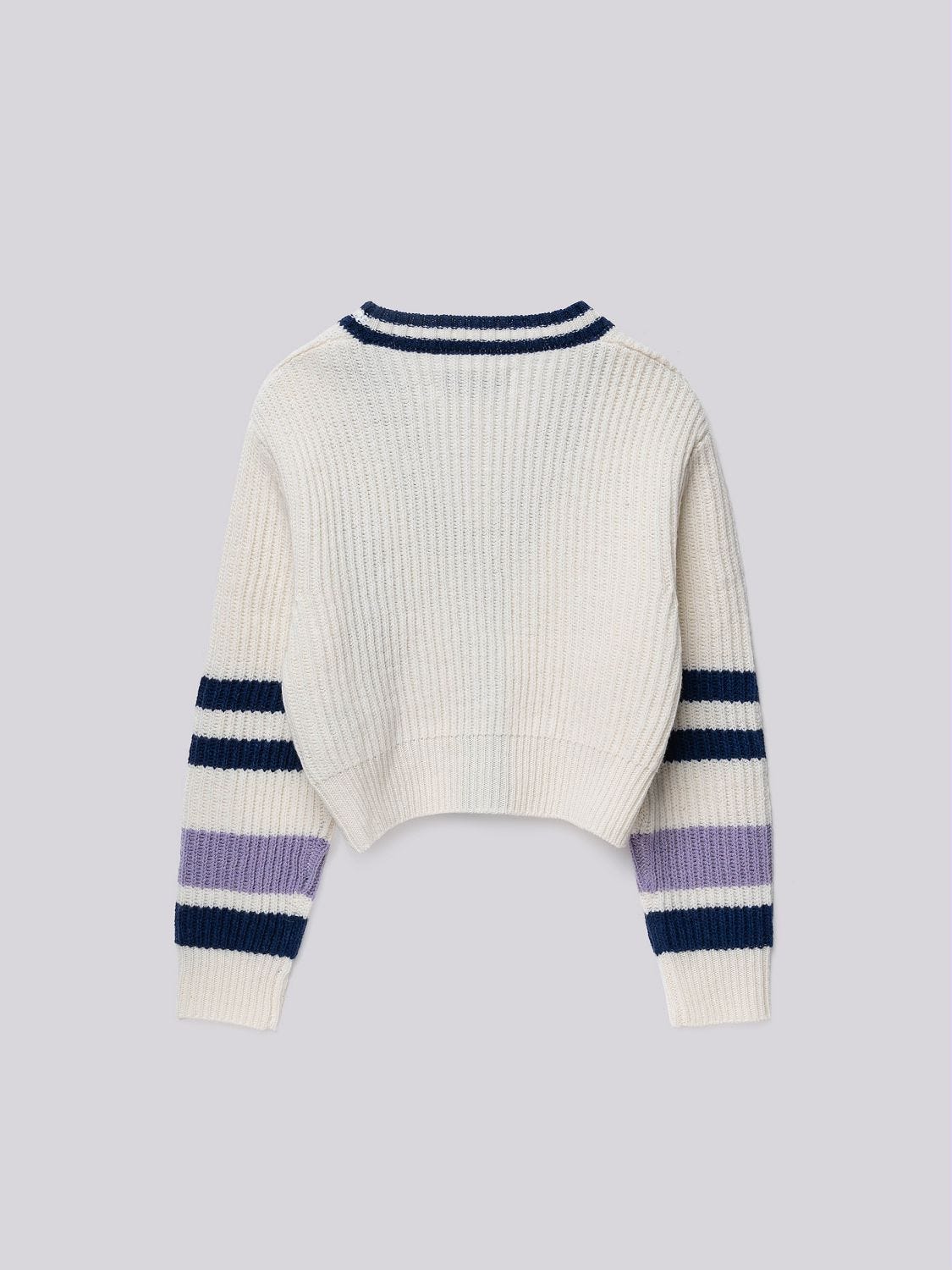 CROPPED CARDIGAN WITH STRIPED DETAILS