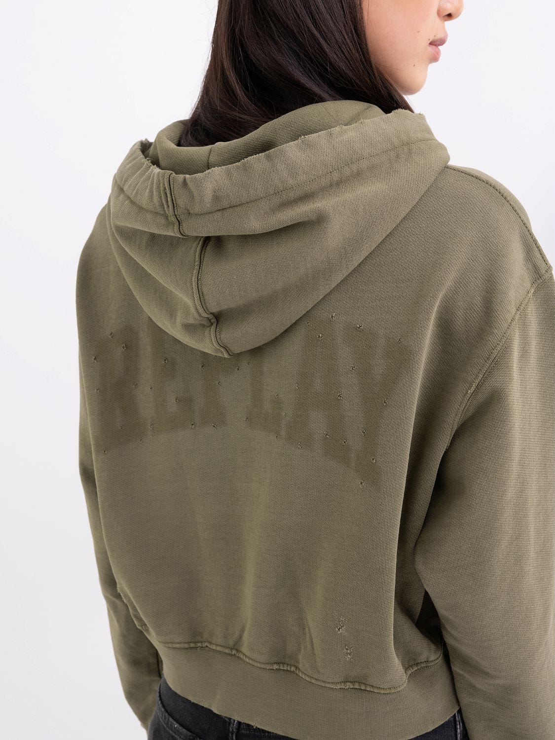 Olive cropped hoodie new arrivals