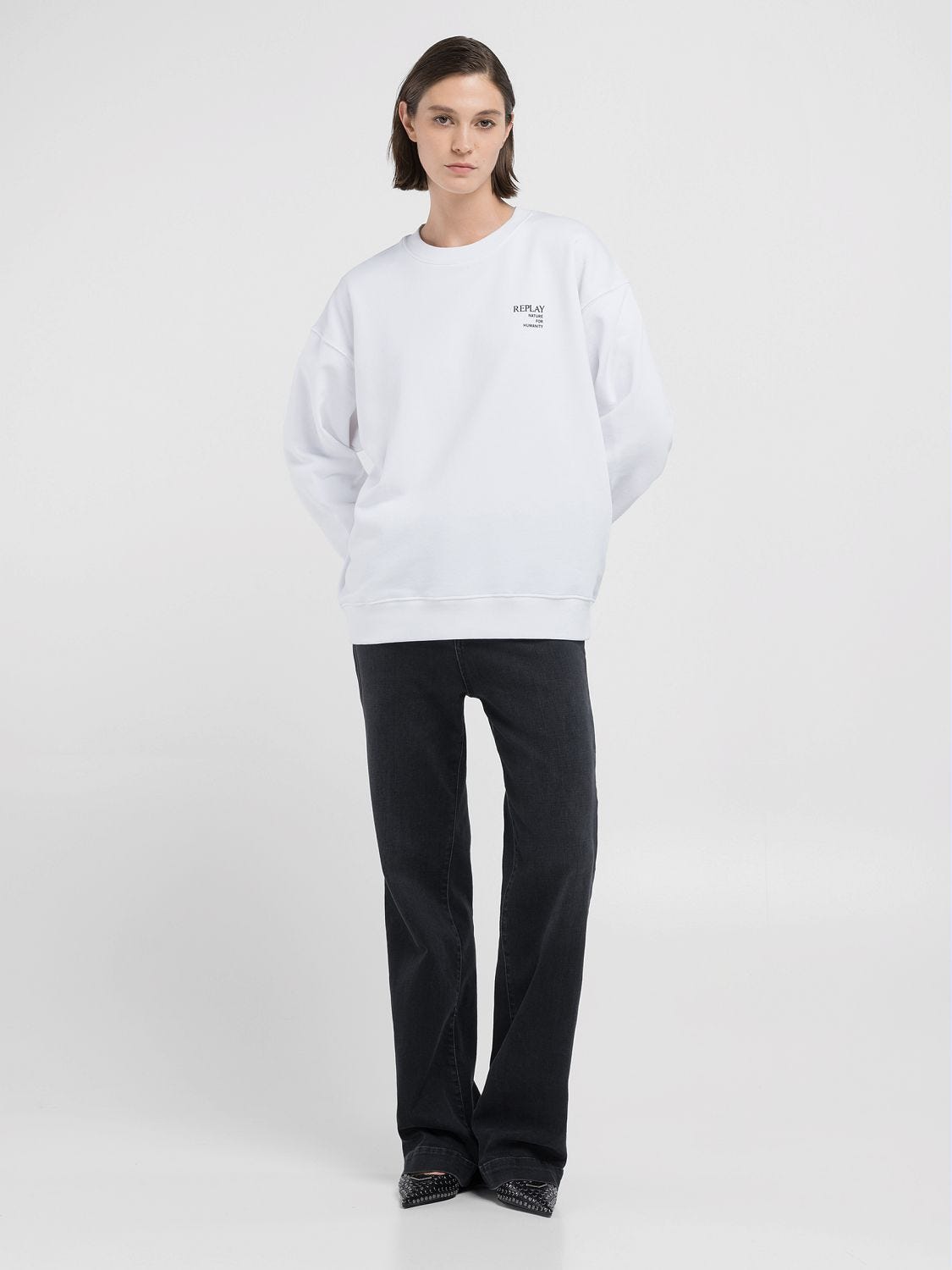 SWEATSHIRT WITH MULTI COLOURED PRINT