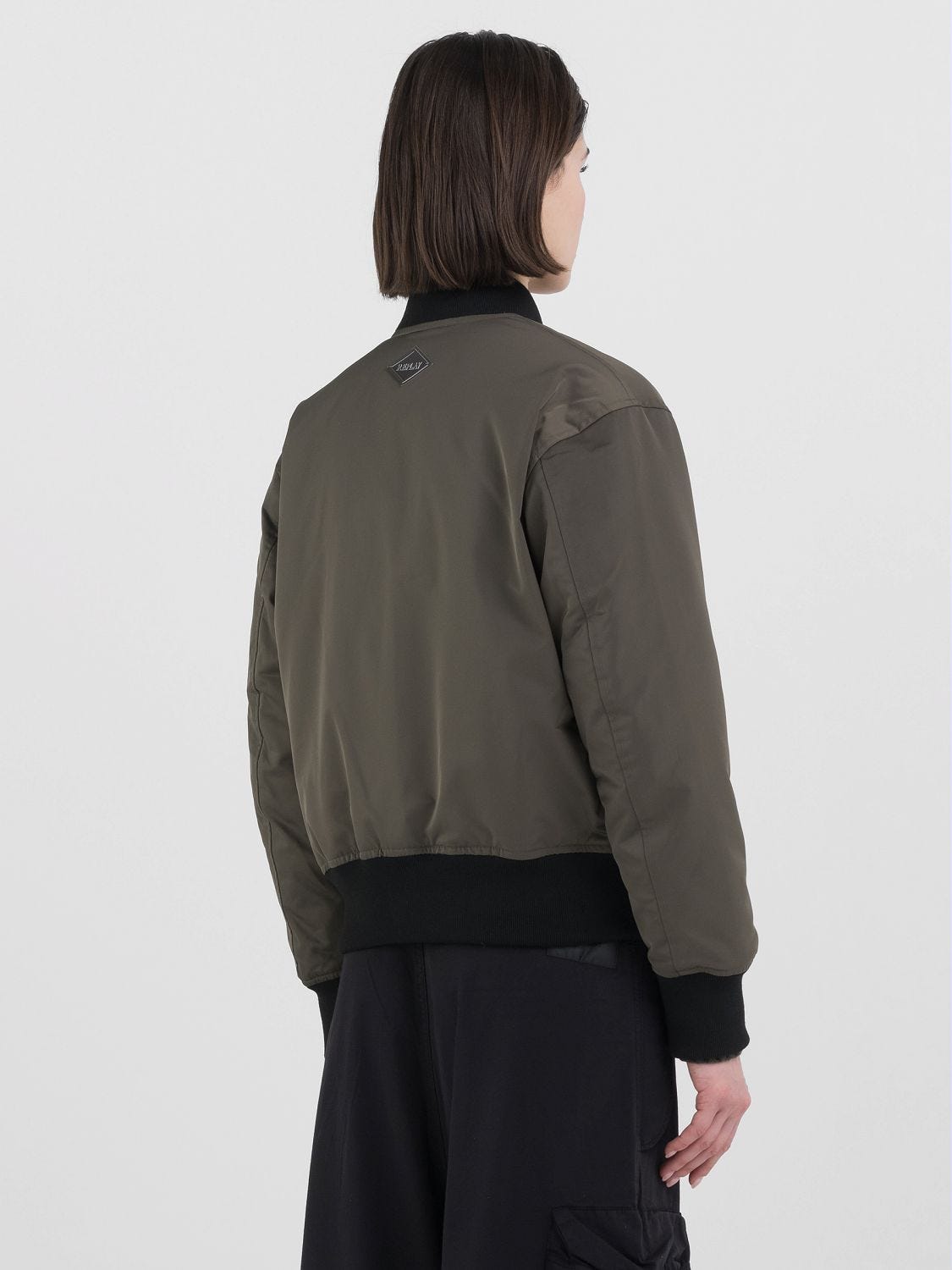 FULL ZIP POLY SATIN BOMBER JACKET