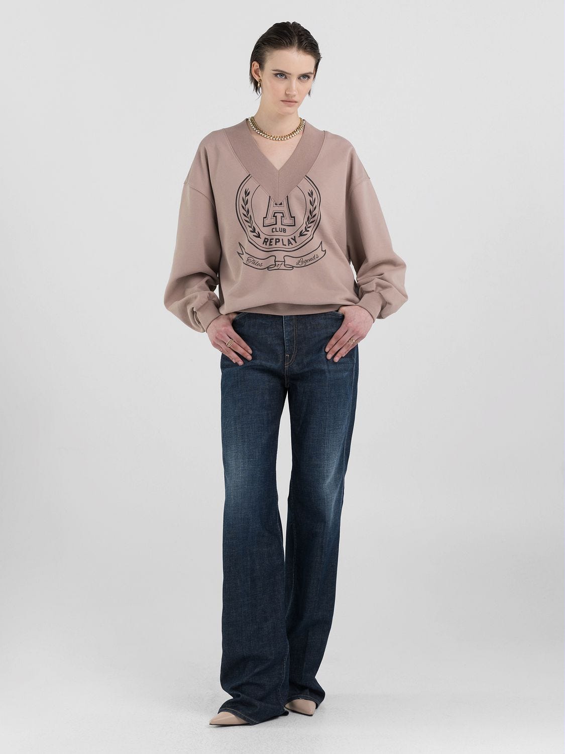 REPLAY ATELIER SWEATSHIRT WITH LOGO