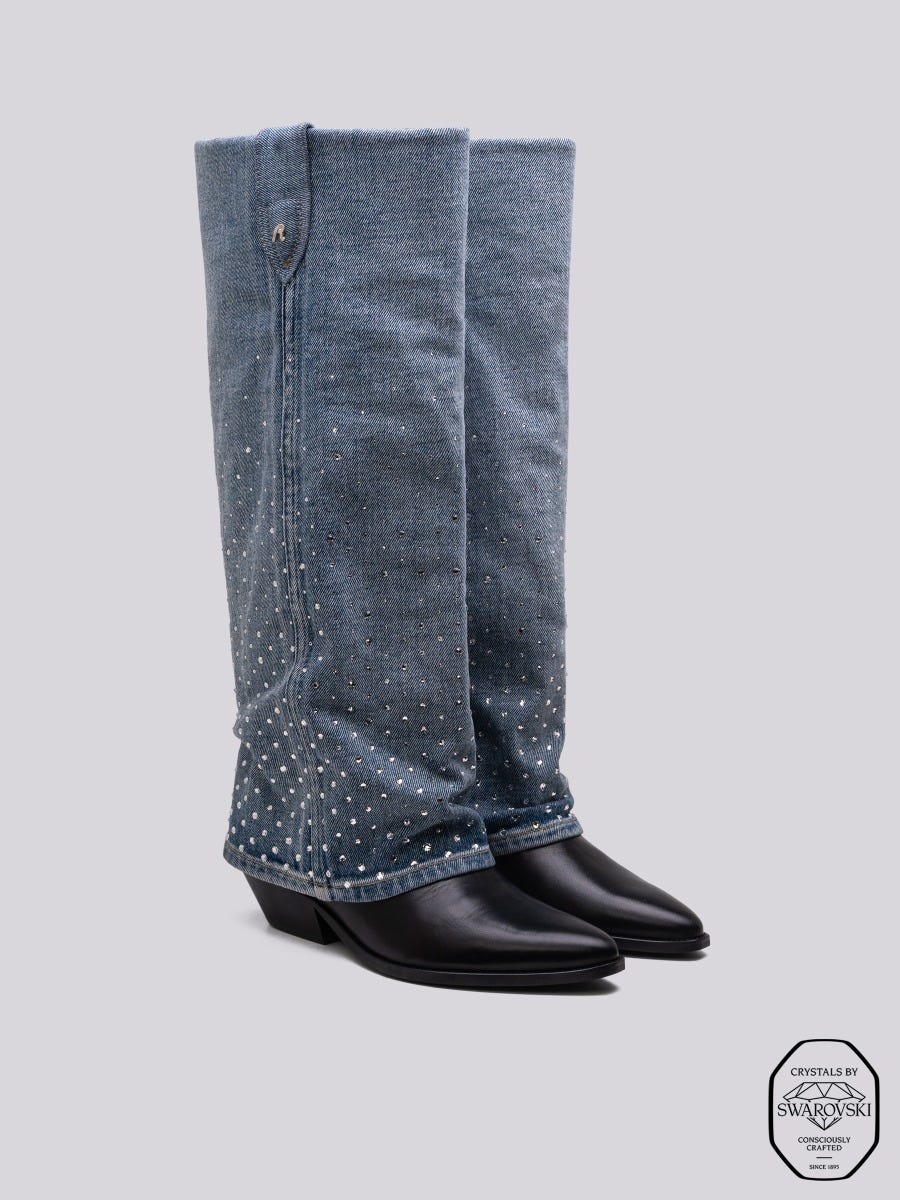Cowboy boots with swarovski crystals sales