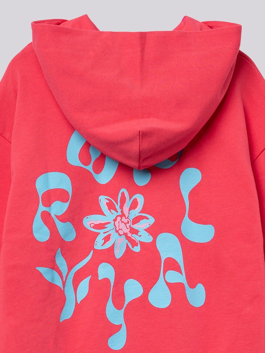 Hoodie with flower maxi print