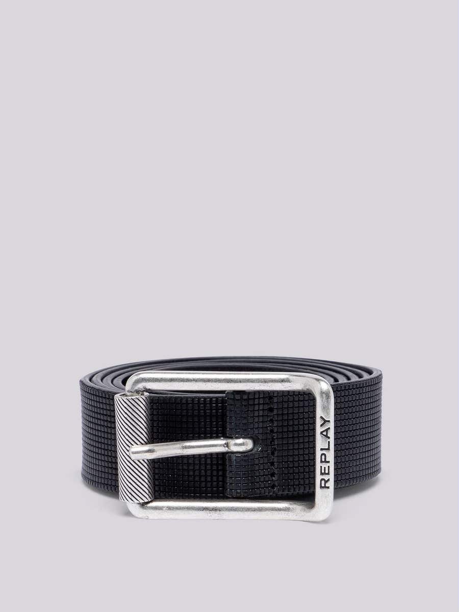REPLAY Belt in patterned leather AM2669.000.A3007 BLACK 1